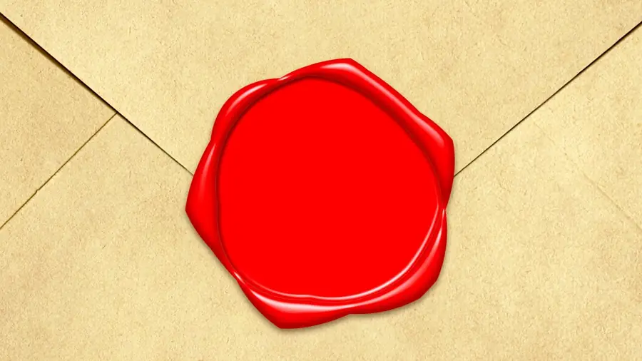 Envelope closed with a red wax seal